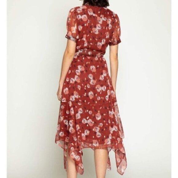 NWOT Walter Baker Smith Midi Dress Berry Hibiscus - Picture 2 of 11